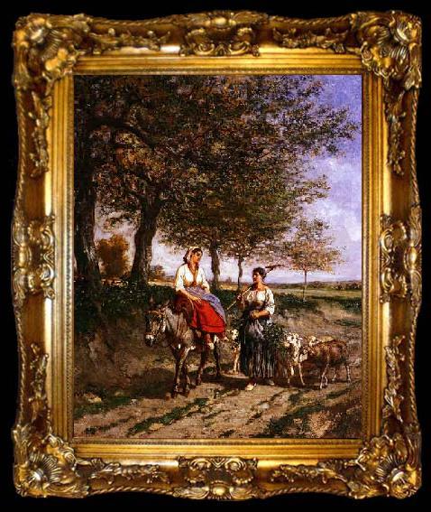 framed  Leon-Jules Lemaitre Huile sur toile, ta009-2